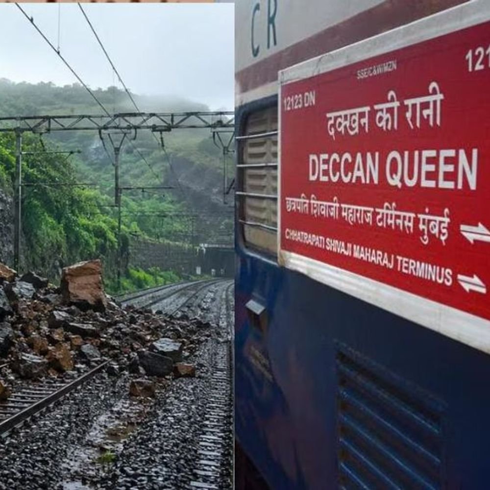 पुणे-मुंबई रेल्वे प्रवाशांसाठी महत्त्वाची बातमी:डेक्कन क्वीनसह अनेक गाड्या 17 जुलैपर्यंत रद्द, लोणावळा घाटात दरड कोसळल्याचा फटका