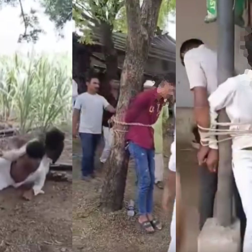 लातूर हादरलं!:बोअरची वायर चोरल्याच्या संशयावरून तीन अल्पवयीनांना खांबाला बांधून बेदम मारहाण; संतापजनक VIDEO व्हायरल