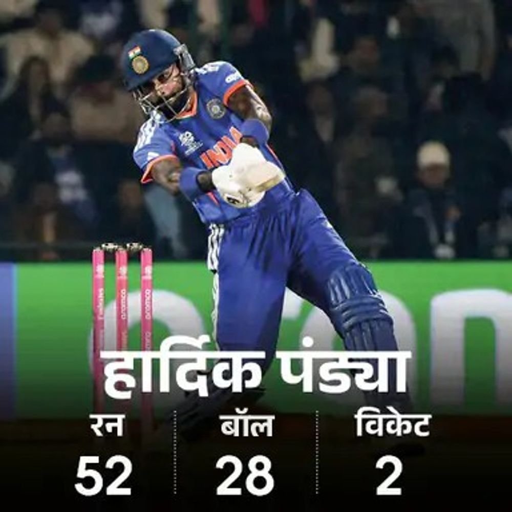 टी-20 विश्वचषकात भारताचा सर्वात मोठा विजय:47व्यांदा 200+ धावा केल्या, हार्दिकने 109 मीटर लांब षटकार मारला; रेकॉर्ड्स- मोमेंट्स