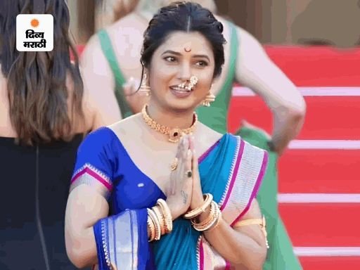 कान्सच्या रेड कार्पेटवर मराठीचा जलवा:अशोक-निवेदिता सराफांची शाही एन्ट्री, तर प्राजक्ता माळी मोरपिशी नऊवारीसह अवतरली पाहा PHOTOS-VIDEOS