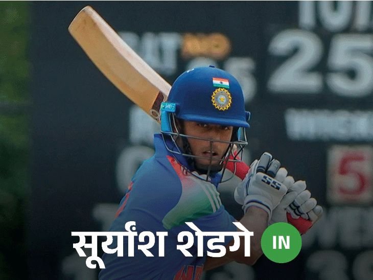 दुखापतीमुळे नितीश रेड्डी आयर्लंड-इंग्लंड मालिकेतून बाहेर:संघात सूर्यांश शेडगेची एन्ट्री; मुश्ताक अली ट्रॉफीमध्ये 251.92 चा स्ट्राइक रेट होता