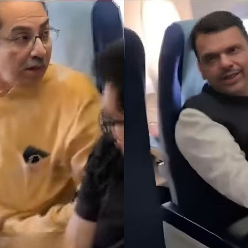 मुख्यमंत्री देवेंद्र फडणवीस आणि उद्धव ठाकरे एकाच विमानात!:आम्ही भेटलो हीच मोठी बातमी, फडणवीसांची मार्मिक प्रतिक्रिया